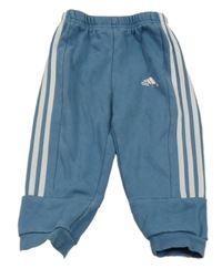 Modré tepláky s pruhy a logem Adidas