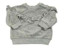 Šedá melírovaná mikina s volánkem Matalan