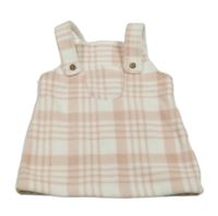 Bílo-růžové kostkované fleecové laclové šaty George