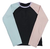 Černo-růžovo-zelené UV triko shein