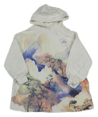 Bílo-barevná mikina s kapucí Next