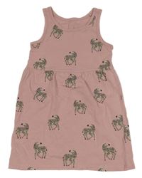 Světlerůžové šaty se zebrami TCM