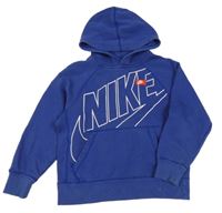 Modrá mikina s logem a kapucí Nike
