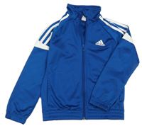 Tmavomodrá sportovní funkční propínací mikina s logem Adidas