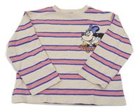 Smetanovo-růžové pruhované triko s Minnie H&M