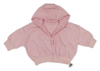 Nové - růžová propínací oversize mikina s kapucí dunnes 