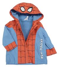 Modro-červená nepromokavá podzimní bunda s kapucí - Spiderman Primark