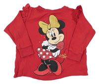 Červené pyžamové triko s Minnie a volánky Disney