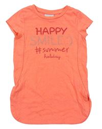 Neonově oranžové tričko s nápisem Topolino