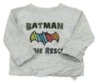 Světlešedé melírované triko s netopýrem - Batman George