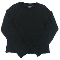 Černé žebrované crop triko Primark