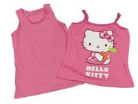 2set - 2x Tílko - růžové + růžové s Hello Kitty 