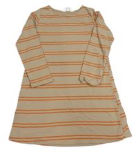 Béžovo-oranžové pruhované šaty H&M
