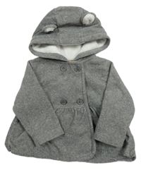 Šedý fleecový podzimní kabátek s kapucí Carter's