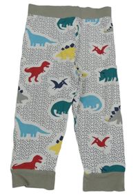Bílo-barevné pyžamové kalhoty s dinosaury M&S