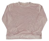 Růžová sametová mikina 