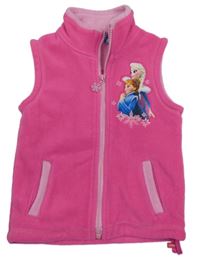 Růžová fleecová vesta s Annou a Elsou Disney