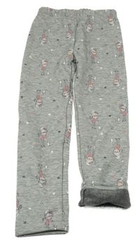 Šedé zateplené legíny s dívkami Topolino