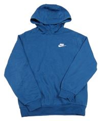 Tmavomodrá mikina s logem a kapucí Nike