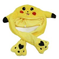 Žlutá kožešinová čepice s čumákem - Pikachu