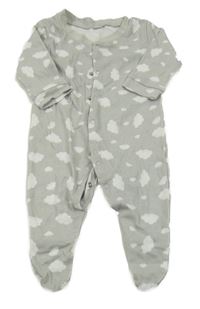 Světlešedý overal s mráčky 