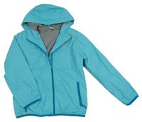 Světlemodrá šusťáková jarní funkční bunda s kapucí Crane