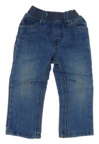 Modré teplákové rifle s úpletovým pasem Orchestra 