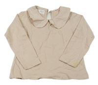 Světlerůžové triko s límečkem Zara