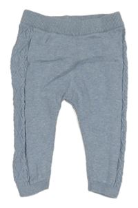 Světlemodré úpletové tepláky se vzorovanými pruhy Next