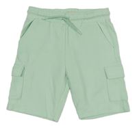Mintové teplákové cargo kraťasy F&F