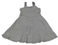 Černo-bílé kostkované šaty s nápisy C&A