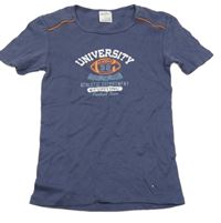 Šedomodré pyžamové tričko s míčem a nápisy Pocopiano