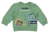 Světlezelená mikina s bagry Topomini