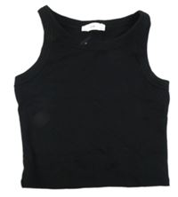 Černý žebrovaný crop top C&A