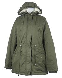 Dámská khaki plátěná zimní parka s kapucí Miss Selfridge 