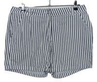 Dámské tmavomodro-bílé proužkované plátěné kraťasy Dorothy Perkins 