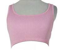 Dámský růžový žebrovaný sportovní crop top zn. Primark 