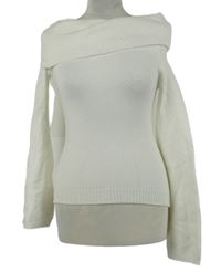 Dámský smetanový svetr s komínovým límcem