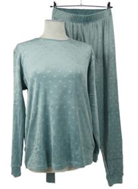 Dámské modrošedé puntíkované plyšové pyžamo Primark 