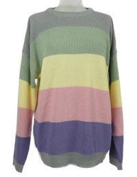 Dámský barevný pruhovaný svetr 