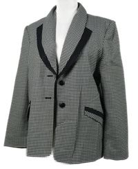 Dámské černo-bílé kostkované sako 