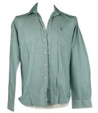 Pánská zeleno-bílá vzorovaná slim fit košile Alm Sach vel. 39/40