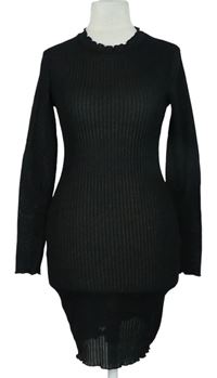 Dámské černé žebrované šaty Shein 