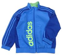 Modrá šusťáková sportovní bunda s logem Adidas