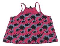 Malinový crop top s palmami Candy couture