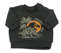 Šedá mikina s dinosaurem