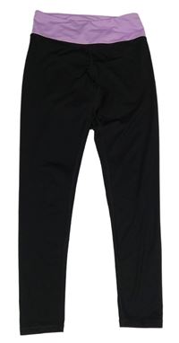 Černo-fialové sportovní legíny H&M
