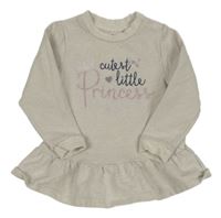 Béžová peplum mikina s volánkem a nápisem Nutmeg