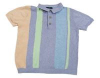 Barevné pruhované pletené polo tričko Next