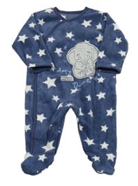 Tmavomodrý fleecový overal s hvězdami a slonem George